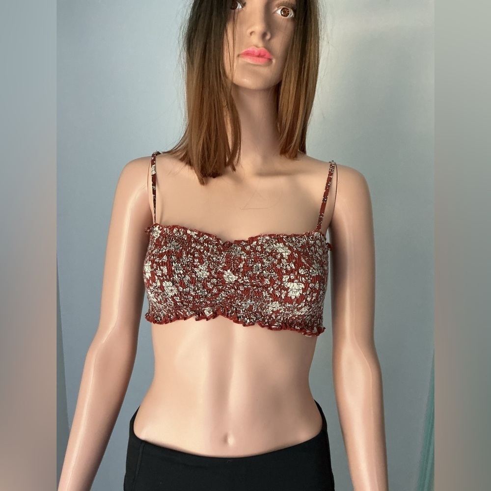 Free People Red Floral Bandeau top
